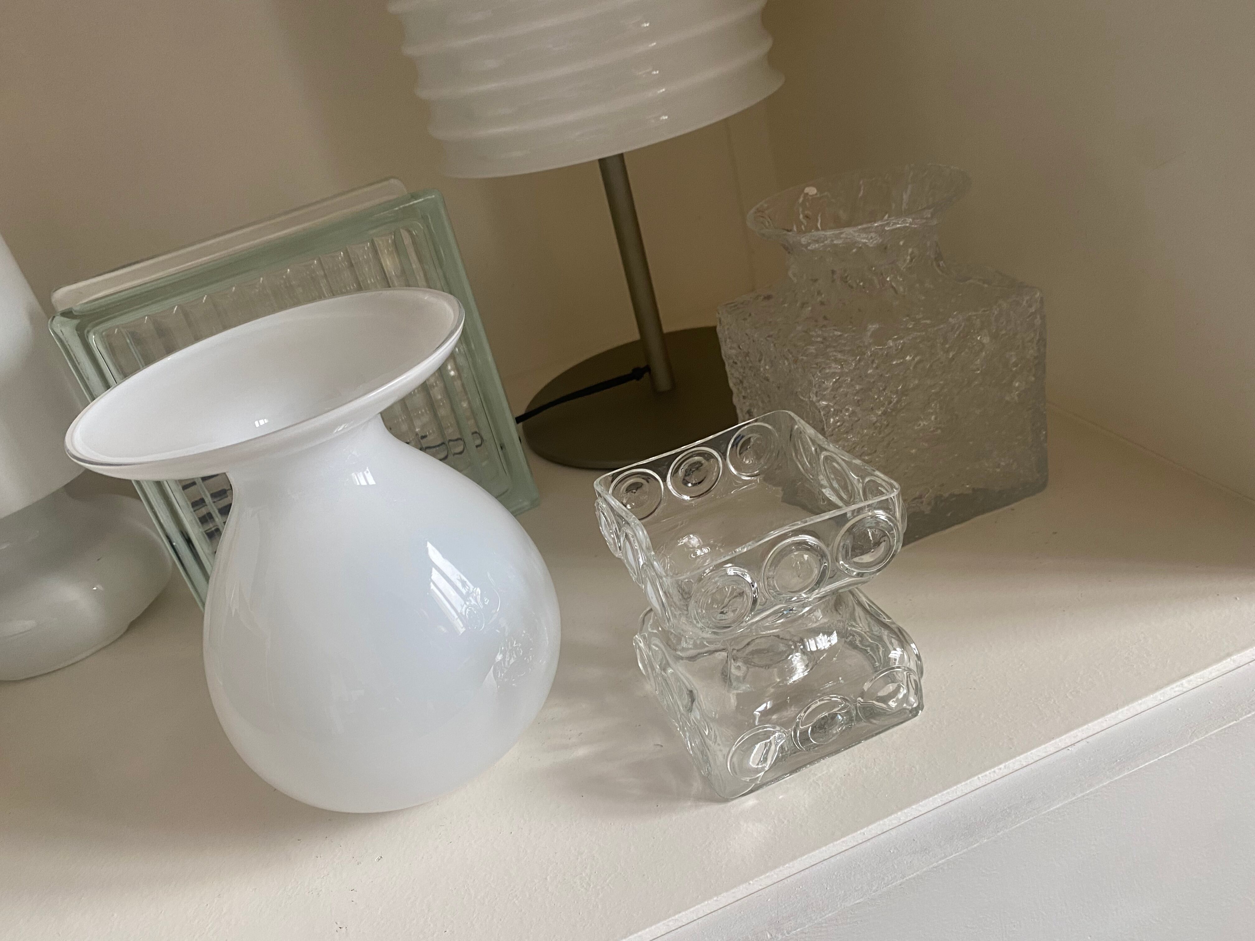 Corole vase opaline white glass Pia Amsell for Ikea