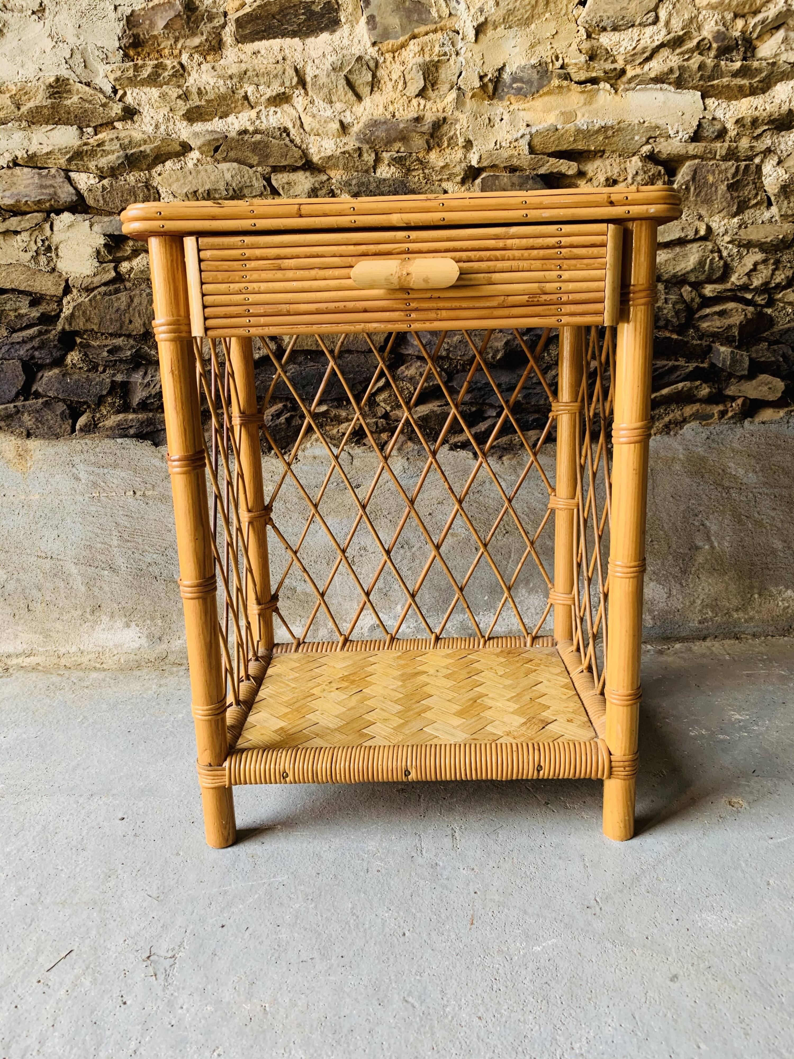 Rattan nightstand
