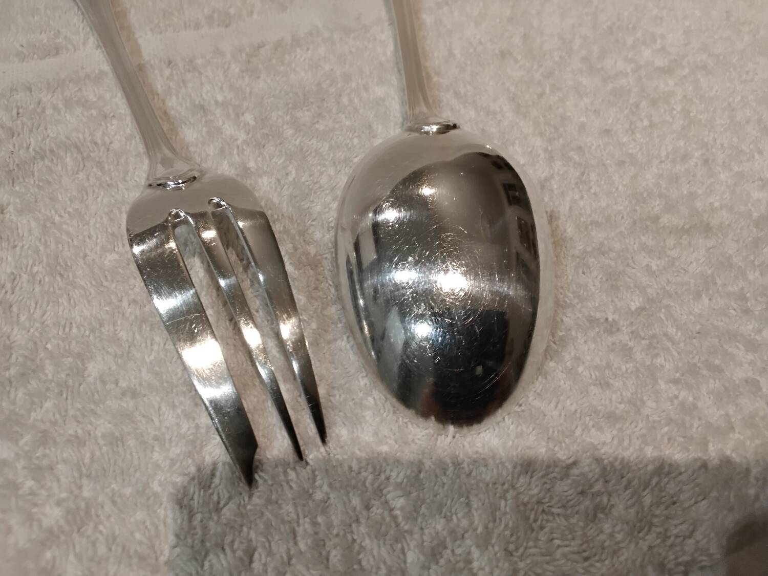 Fourchette cuillere a ragout métal argenté orfèvre Christofle Spatours