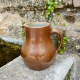 Set of 2 large vintage stoneware pitchers