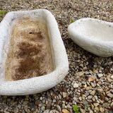 2 reconstituted stone planters