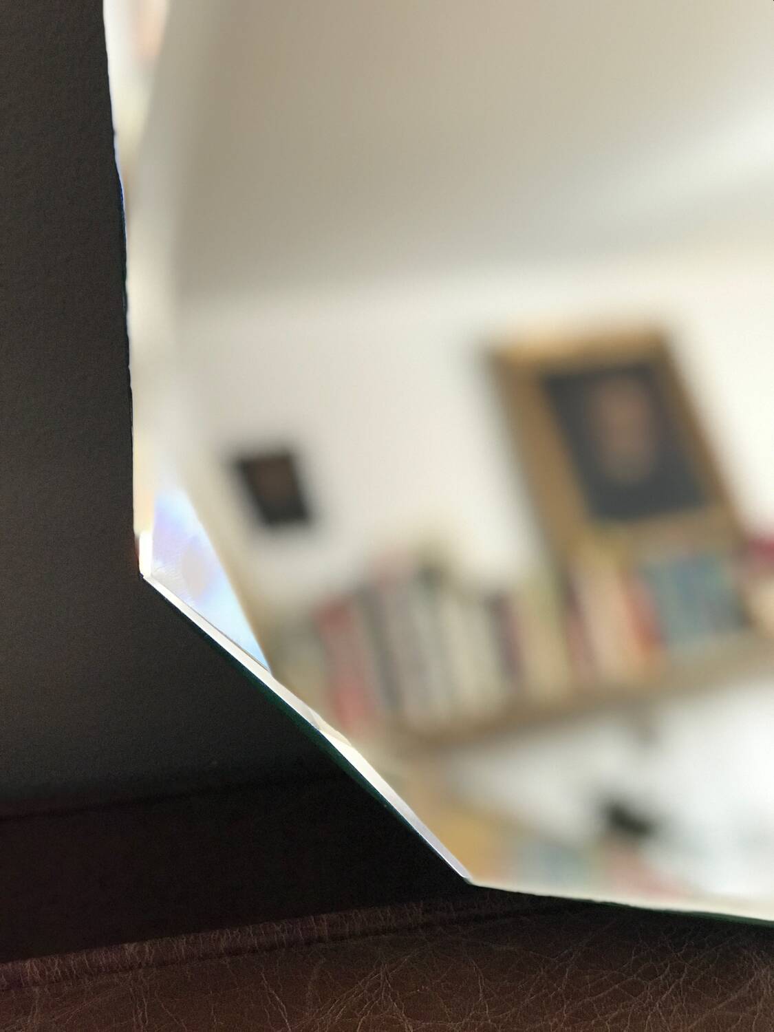 Antique dodecagon art deco beveled mirror