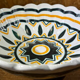 Quimper HB plate with Breton geometric design, vintage ceramic.