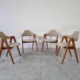 4 teak Compass chairs by Kai Kristiansen for SVA Møbler, 1960s