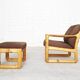 Danish Modern Pine  Armchair & Stool  by C. F. C. Silkeborg