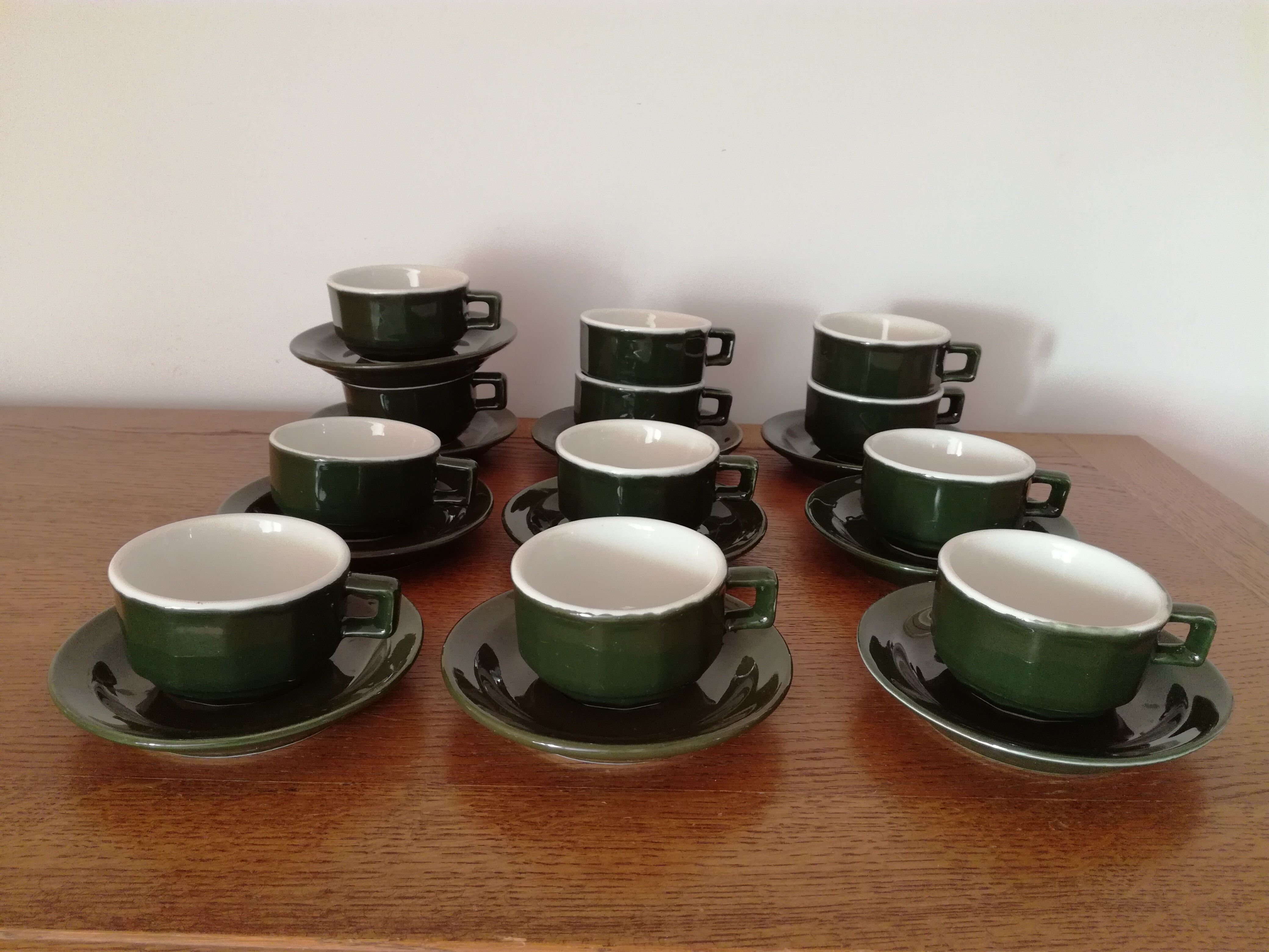 Lot de 5 tasses bistrot vertes