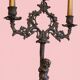 Antique bronze chandelier with putto, 19th century.