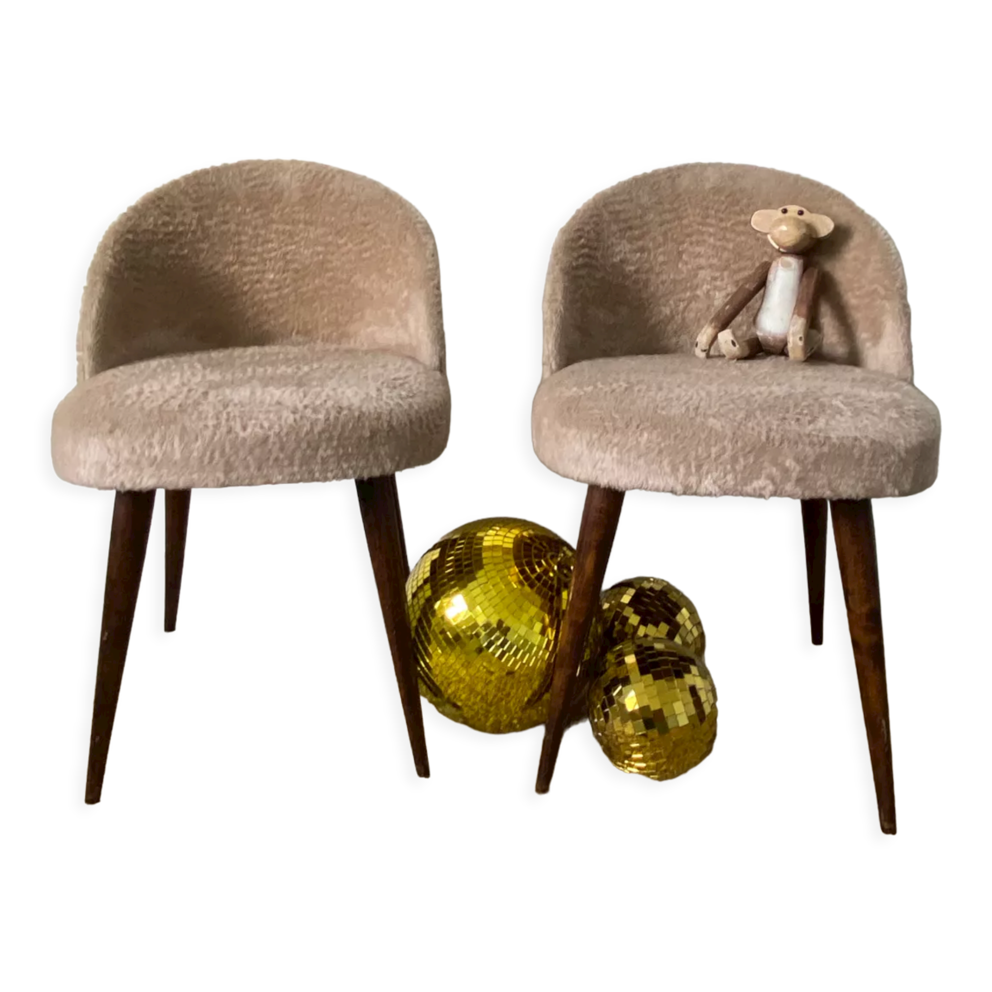 Vintage furry chairs