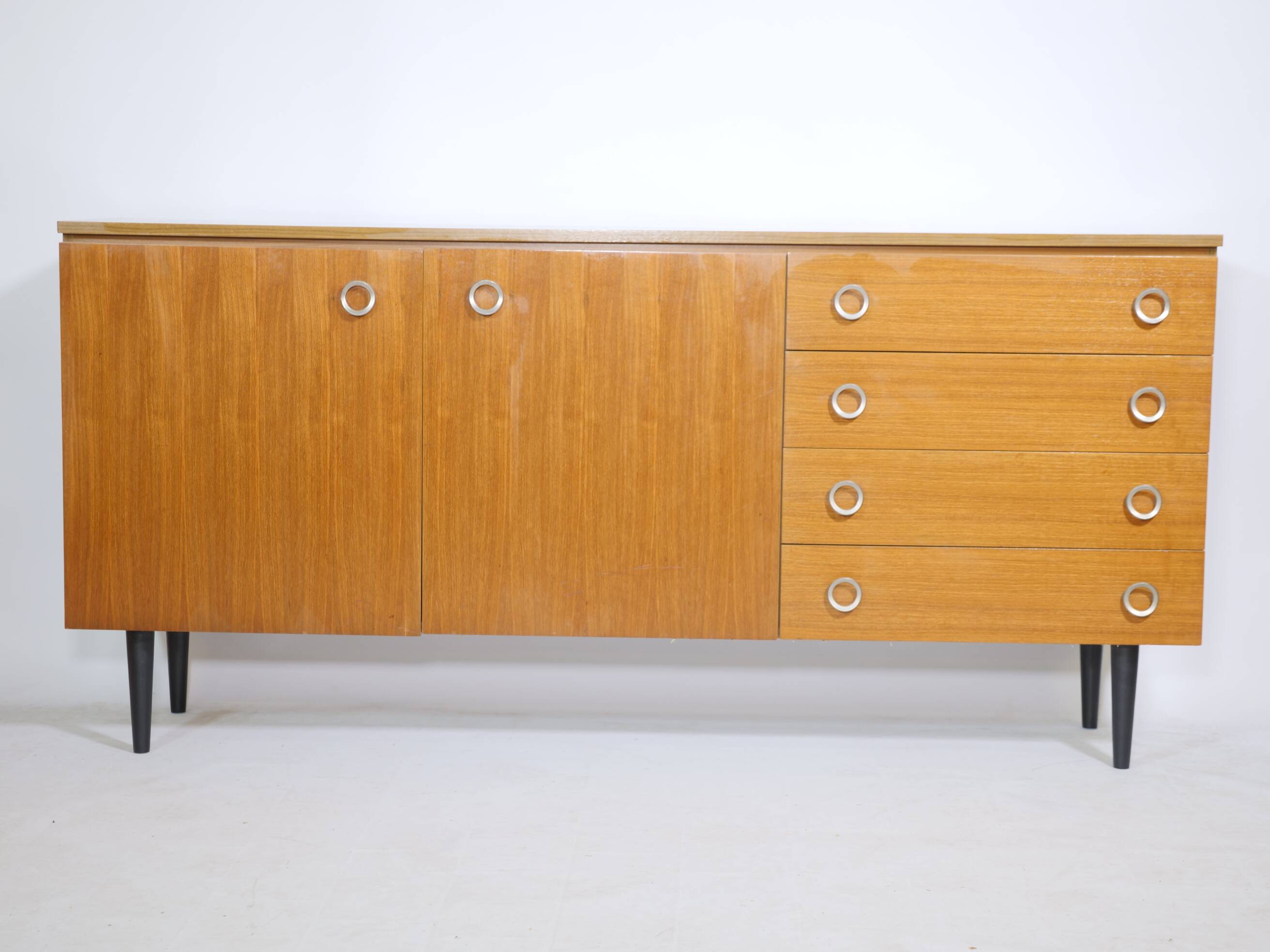 Teak vintage sideboard chest of drawers mid-century cabinet 60s