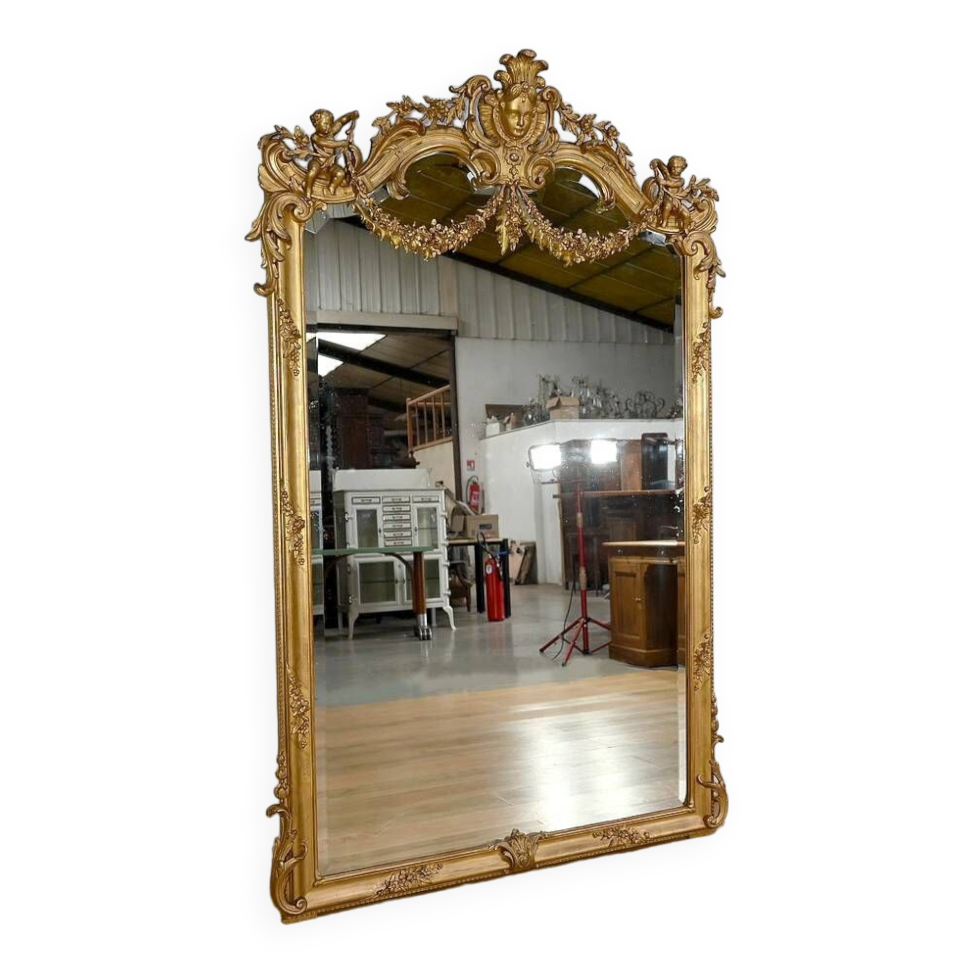 Important mirror in the style of Louis XIV – Louis XV, Napoleon III period – Mid-19th century