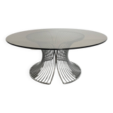 Table basse en verre fumé, années 1980