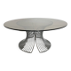 Table basse en verre fumé, années 1980