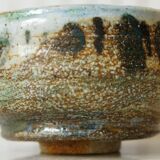 Coupe en grès chamotté émaillé brutaliste