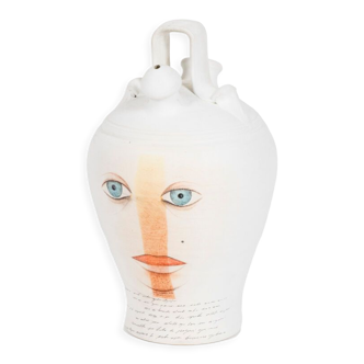 Painted terracotta vase, contemporary work