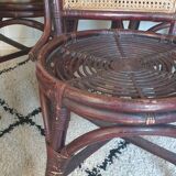 4 bamboo and cane chairs