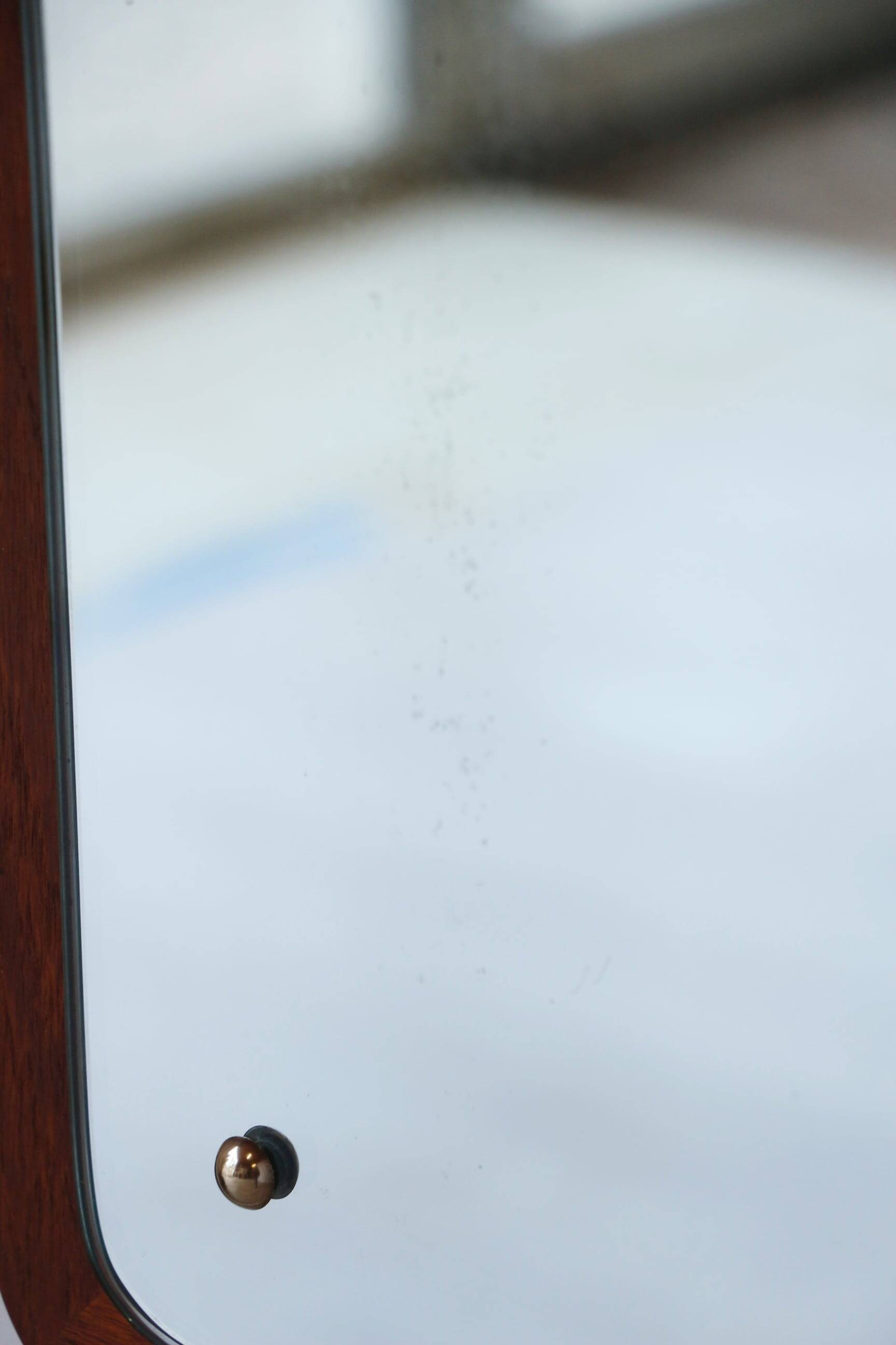 Miroir scandinave vintage en teck – Années 60