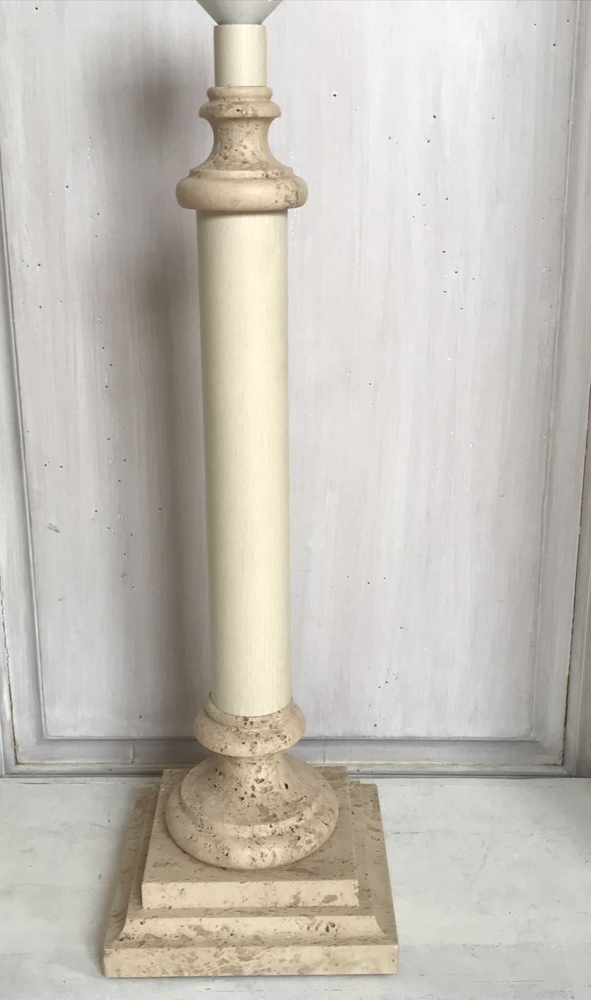 Pied de lampe en pierre le dauphin vintage 55cm