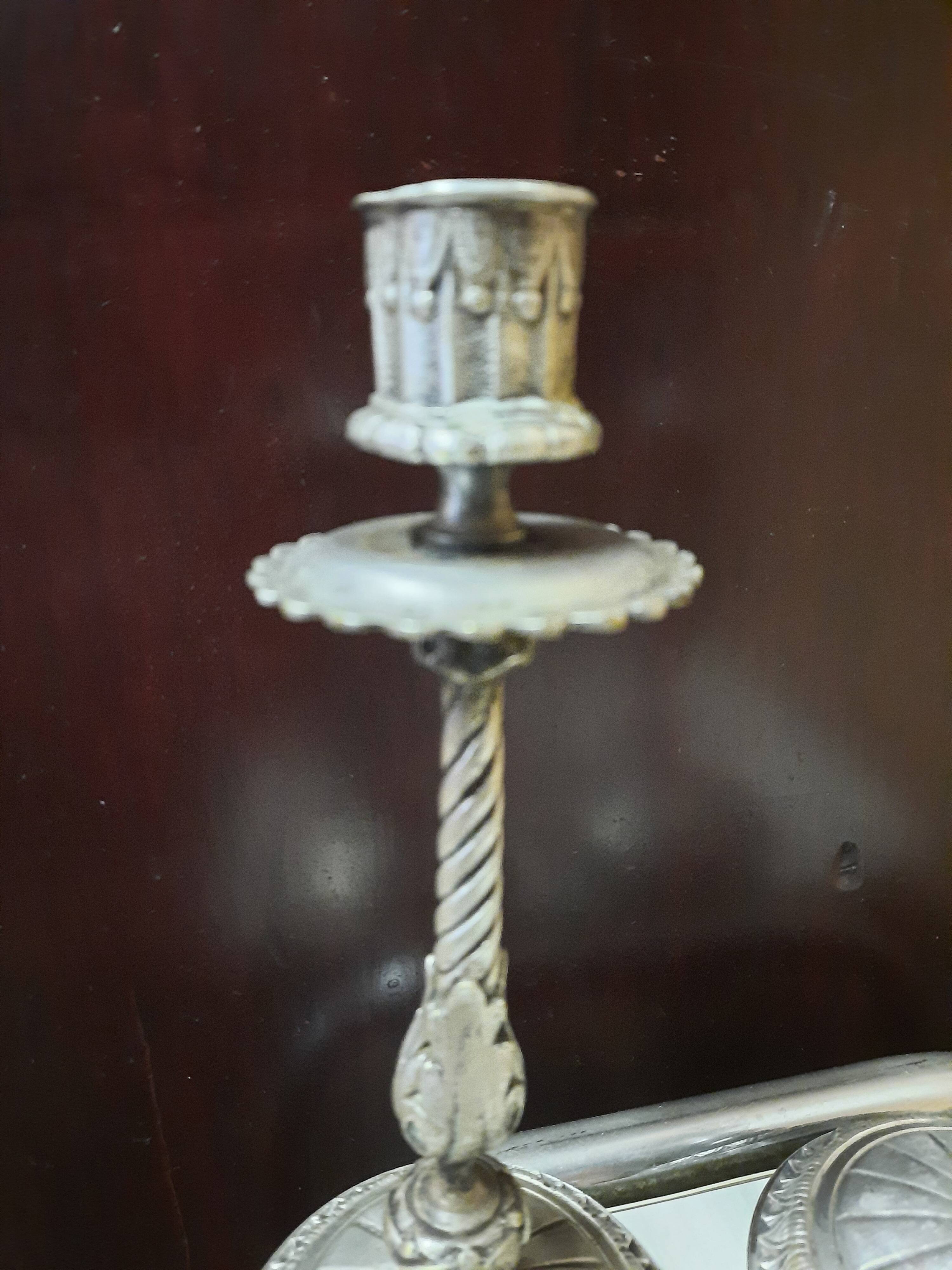 Pair of silver candle holders