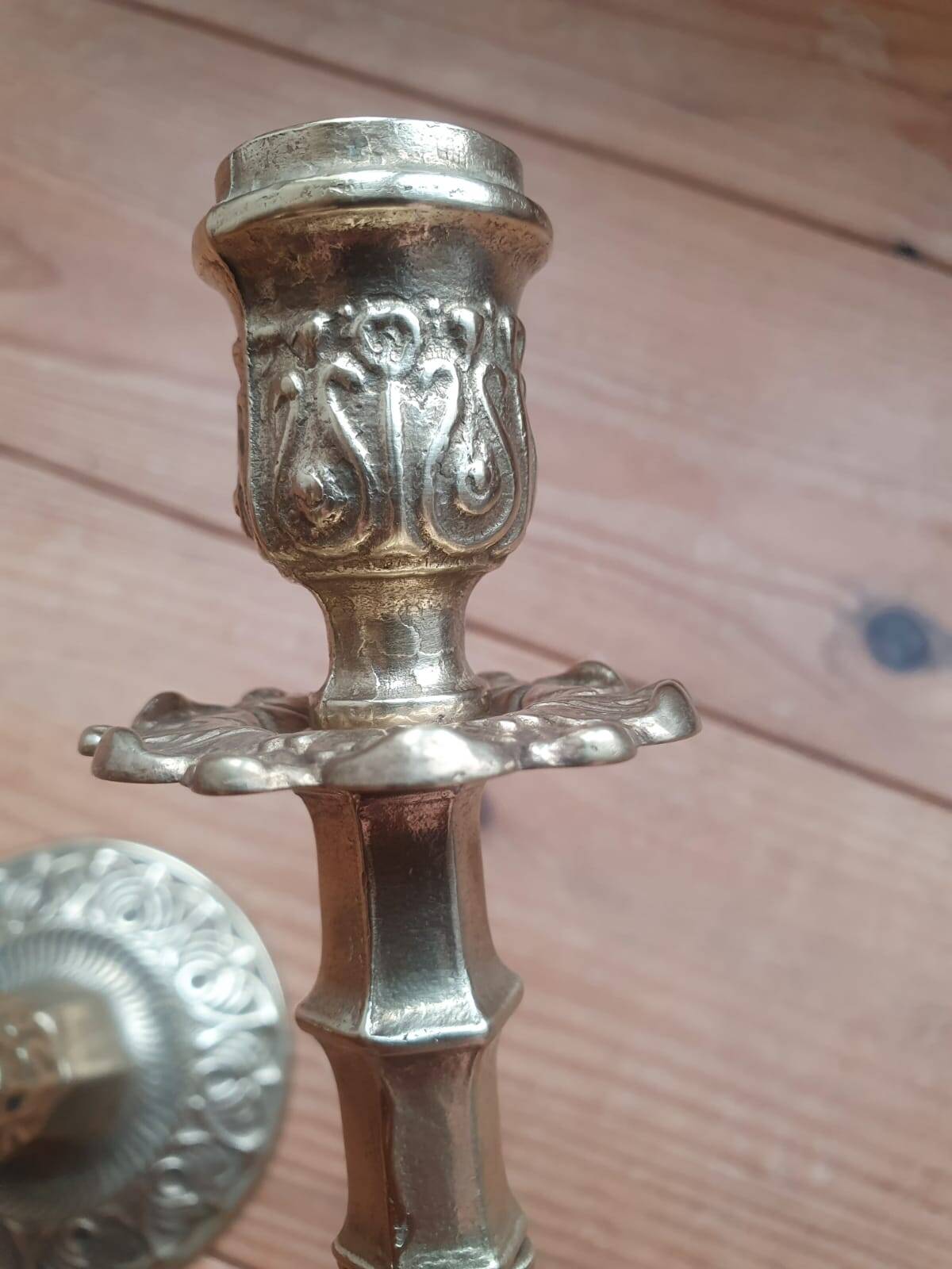 Pair of bronze candlesticks