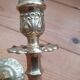 Paire bougeoirs en bronze
