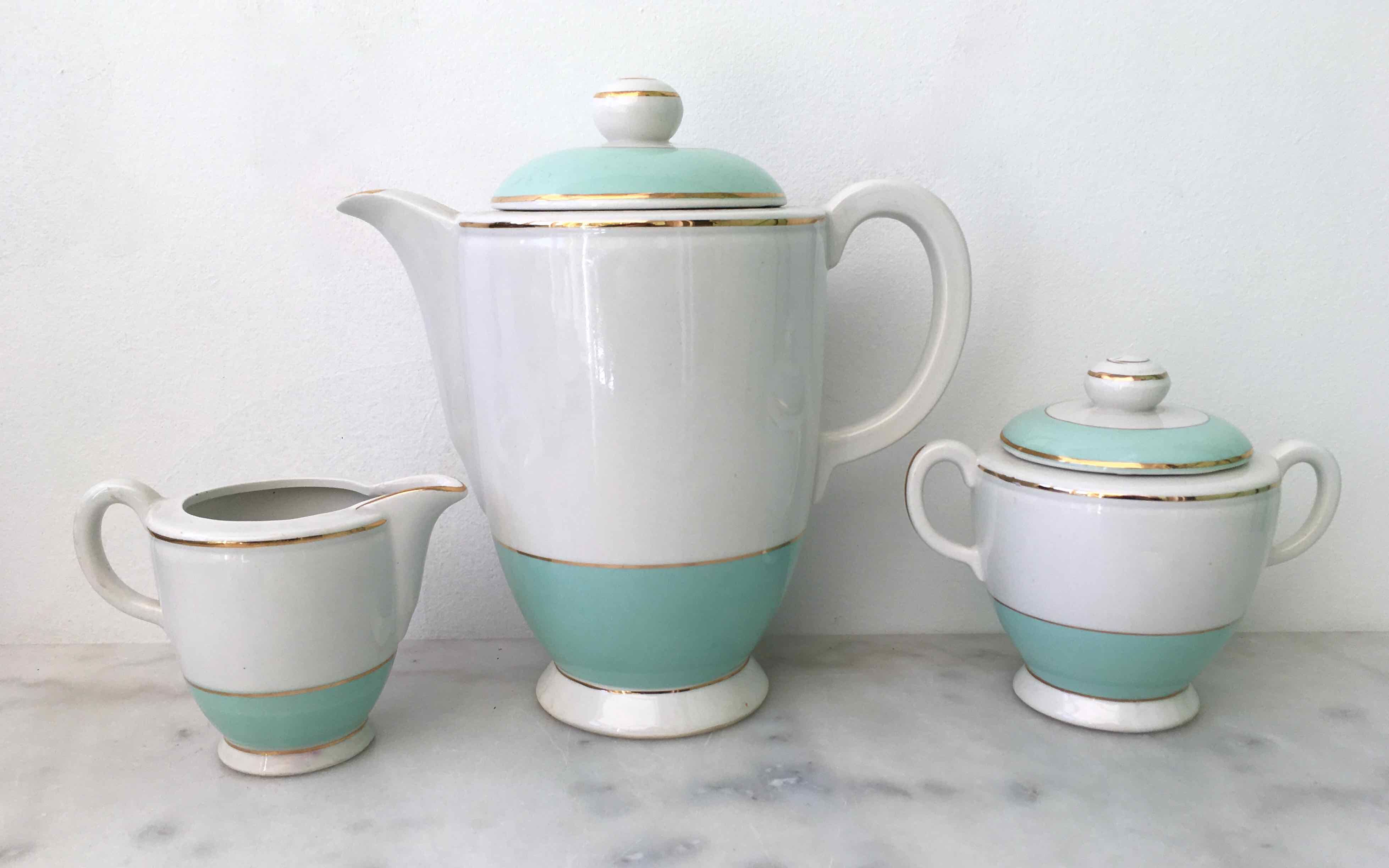 Coffee service earthenware from Lunéville for 6 people