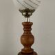 Lampe vintage des années 60-70 en bois et opaline