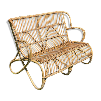 Vintage rattan sofa