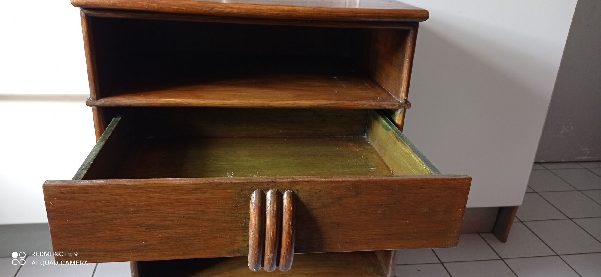 Pair of vintage bedside tables wood Maugrion
