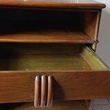 Pair of vintage bedside tables wood Maugrion