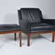 Leather armchair and footstool by Kai Lyngfeldt-Larsen. Denmark 1960s
