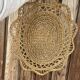 Large braided rattan mirror 1960