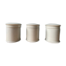 Set of 3 white porcelain ointment pots XIXth
