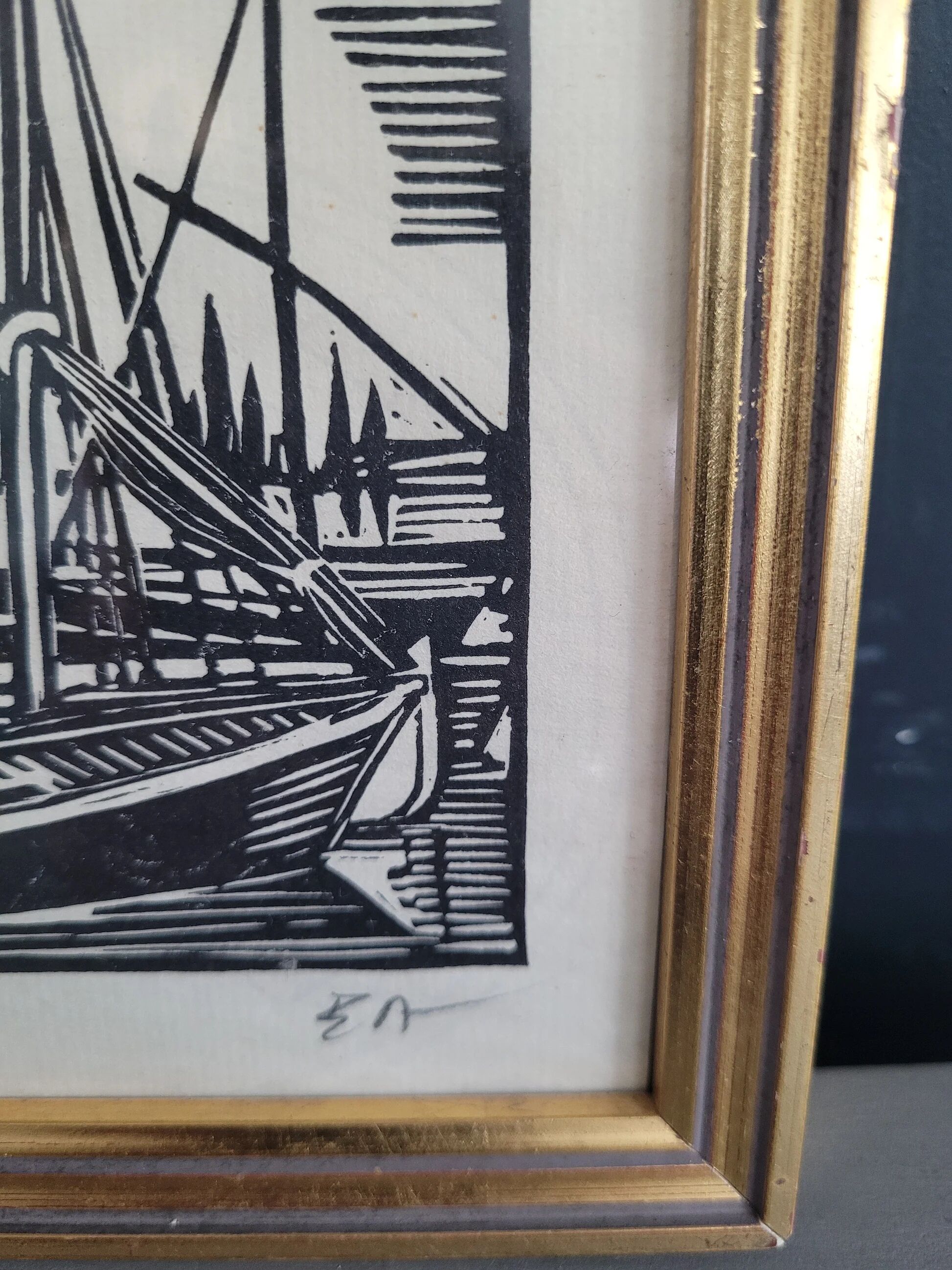 Print Barbara Bis, engraving, signed - Ref 1006