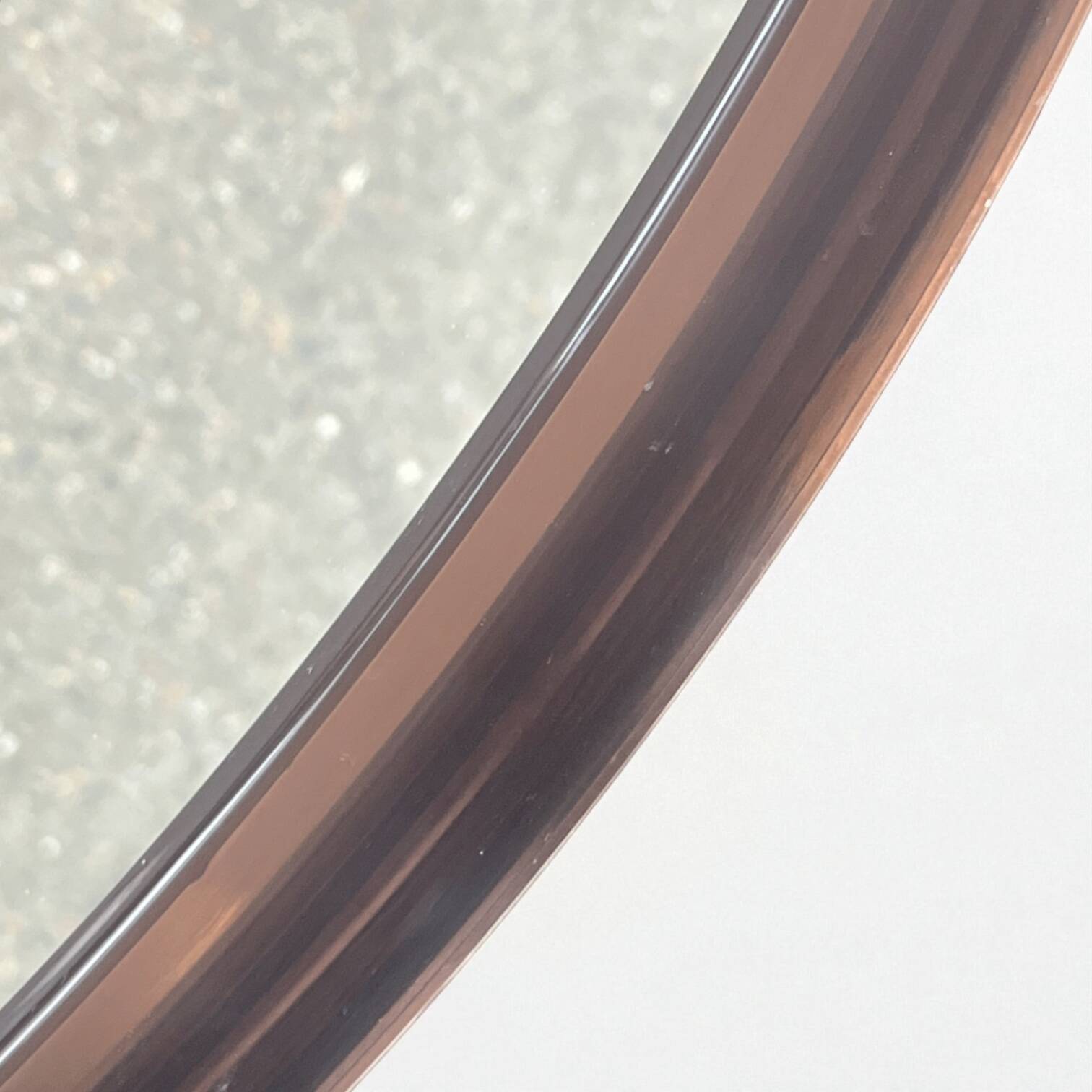 50 cm - Large round vintage wall mirror in smoked Plexiglas - 1960s-70s