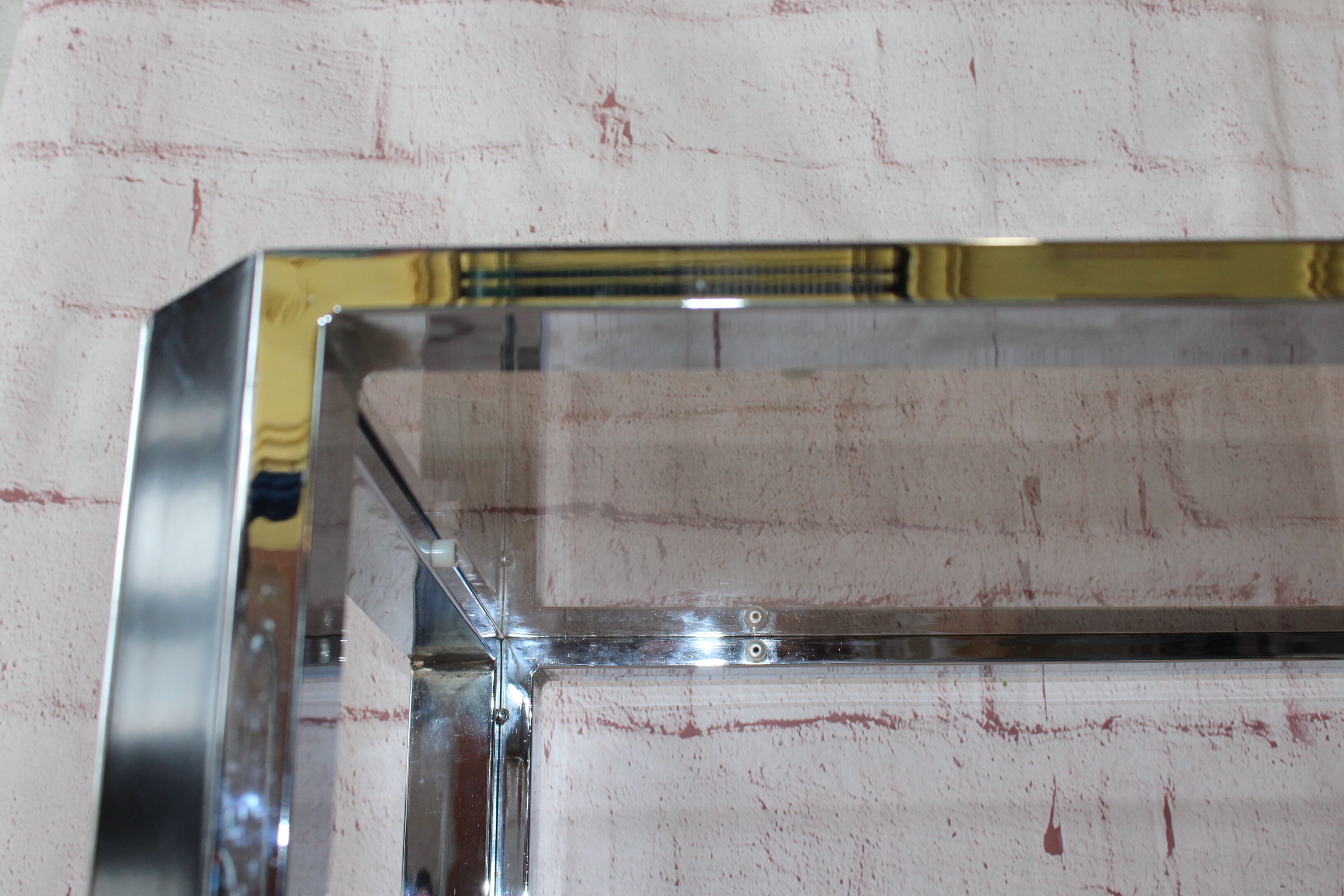 OLD VINTAGE CHROME COFFEE TABLE