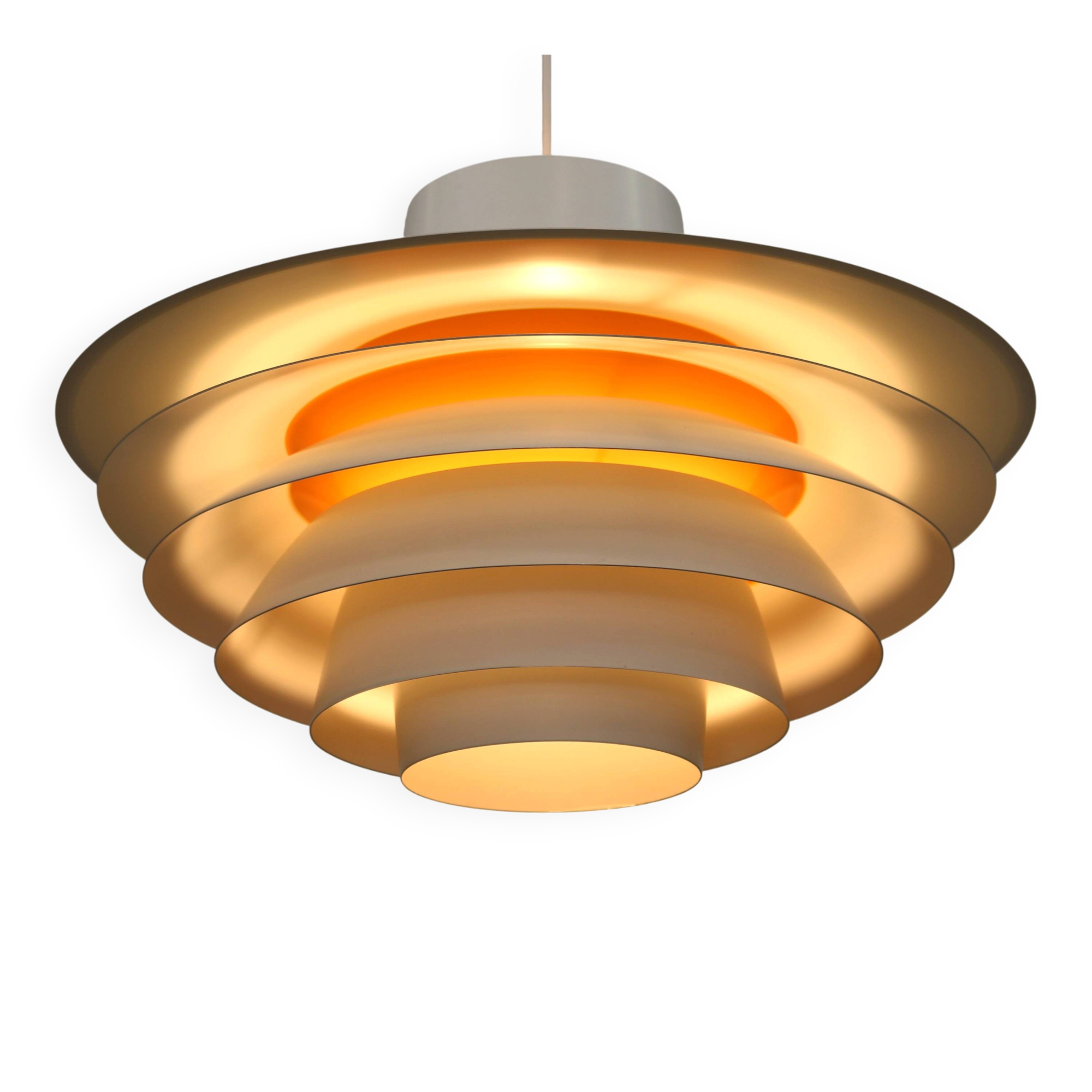 XL Verona Pendant by Svend Middelboe - 1980s Scandinavian  - White/Yellow