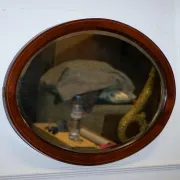 Antique Edwardian Bevelled Oval Wall Mirror, 1910s