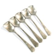 Set of 5 ice cream spoons, silver-plated white metal, Germany, 1930s