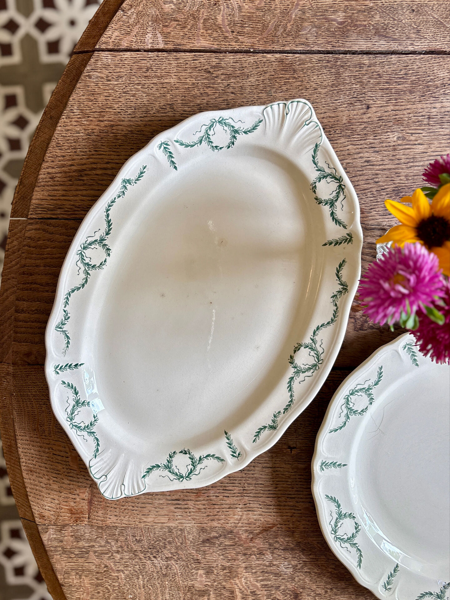 Set of 2 antique ironstone dishes - Villey de Longchamp