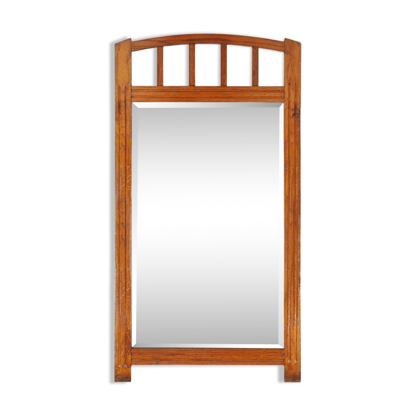 Art Deco mirror in solid wood with facet cut mirror, 1930s