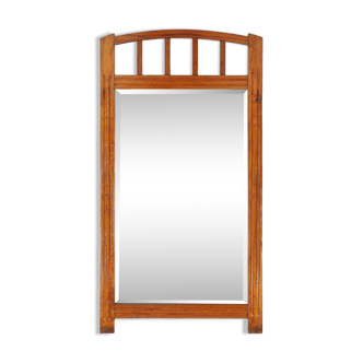 Art Deco mirror in solid wood with facet cut mirror, 1930s