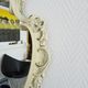 Florentine mirror in baroque style patinated in white and green