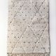 Moroccan berber carpet blessed ouarain ecru with black polka dots and diamonds engraved 150x102cm