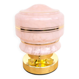 Vintage pink Clichy glass globe lamp
