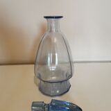 Art Deco decanter in blue glass