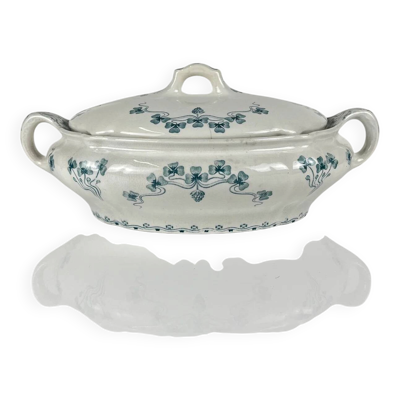 Légumier Villeroy & Boch modele ''Trèfle -Klee'', bleu, 1890-1900