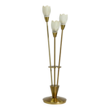 Lampe de table en laiton brossé et verre, Allemagne, années 1970