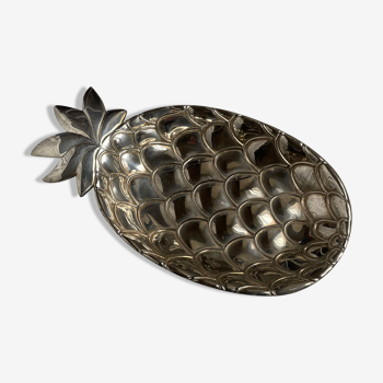 Vide poche coupelle ananas en métal argenté