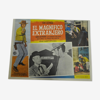 Affiche de cinéma mexicaine "lobby card" Clint Eastwood 50's 60's