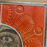 Coffee table end of sofa Roger Capron and Jean Derval ceramic 70s sun model